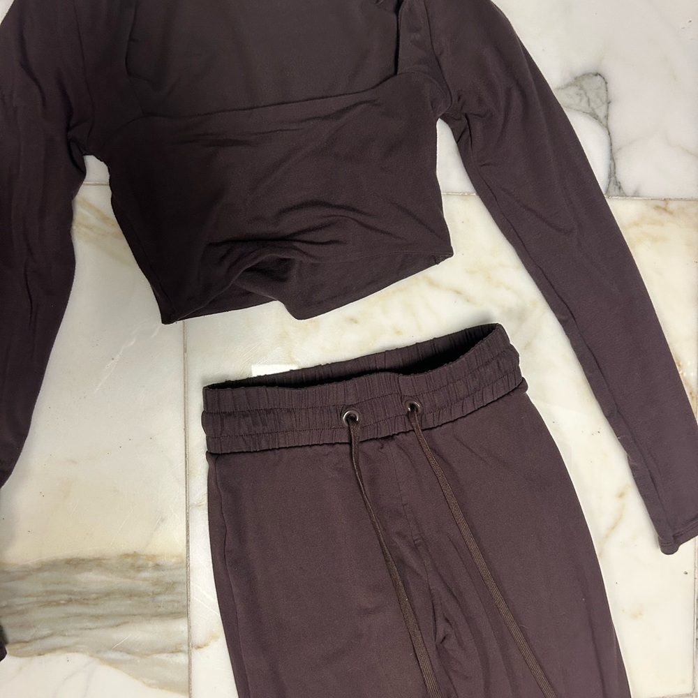 Oh Polly Chocolate Brown Long Sleeve Set - Picture 2 of 4